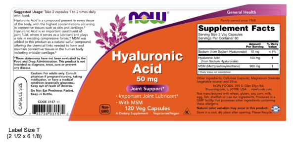 Hyaluronic Acid with MSM - 120 Veg Capsules - Image 2