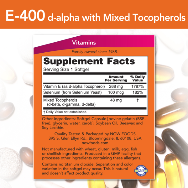 Vitamin E-400 IU - 100 Softgels - Image 3