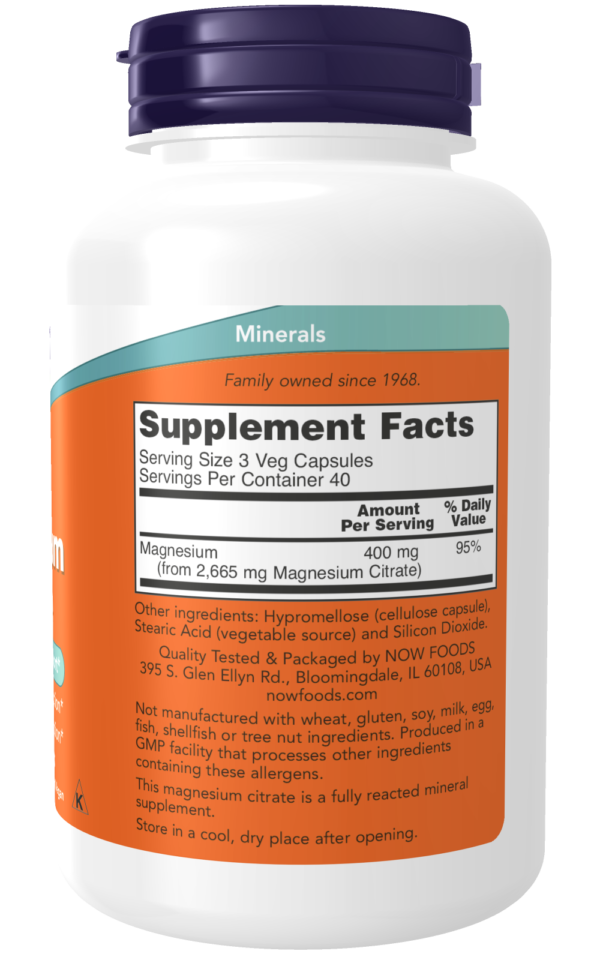 Magnesium Citrate - 120 Veg Capsules - Image 2