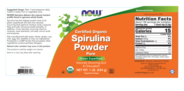 Spirulina Powder, Organic - 1 lb. - Image 2