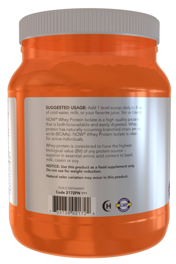 Whey Protein Isolate, Unflavored Powder - 1.2 lb. - Image 3