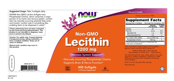 Lecithin 1200 mg - 400 Softgels - Image 2