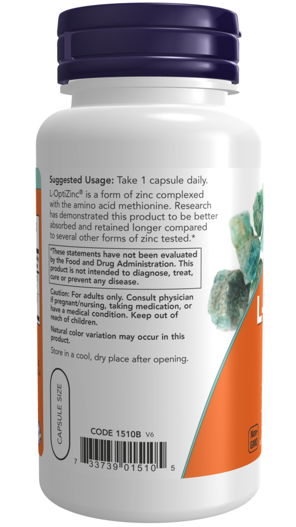L-OptiZinc® 30 mg - 100 Veg Capsules - Image 3