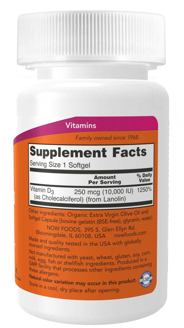 Vitamin D-3 10,000 IU - 120 Softgels - Image 2