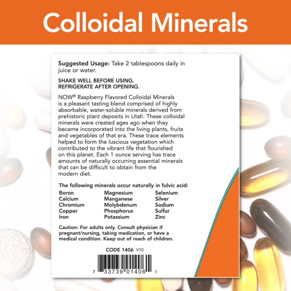 Colloidal Minerals, Natural Raspberry Flavor Liquid - 32 fl. oz. - Image 3