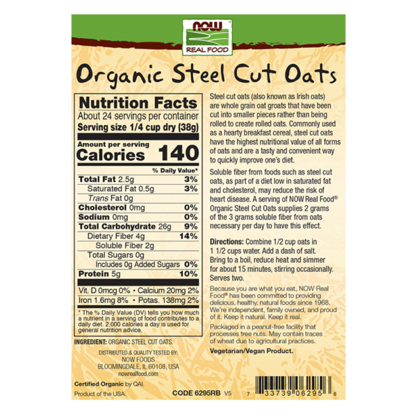 Steel Cut Oats, Organic - 2 lb. - Image 2