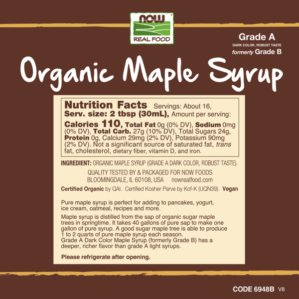 Maple Syrup, Organic Grade A Dark Color - 16 oz. - Image 2