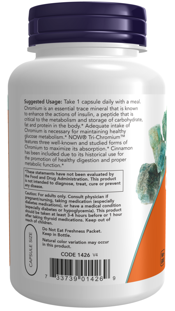 Tri-Chromium™ 500 mcg with Cinnamon - 180 Veg Capsules - Image 3