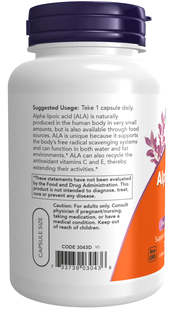 Alpha Lipoic Acid 250 mg - 120 Veg Capsules - Image 3