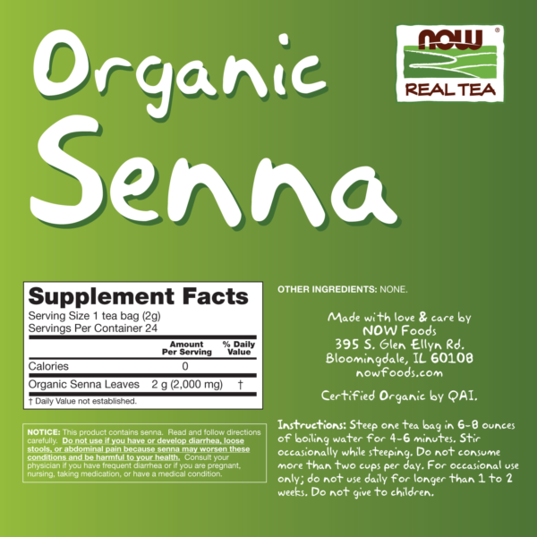 Senna Tea, Organic - 24 Tea Bags - Image 2