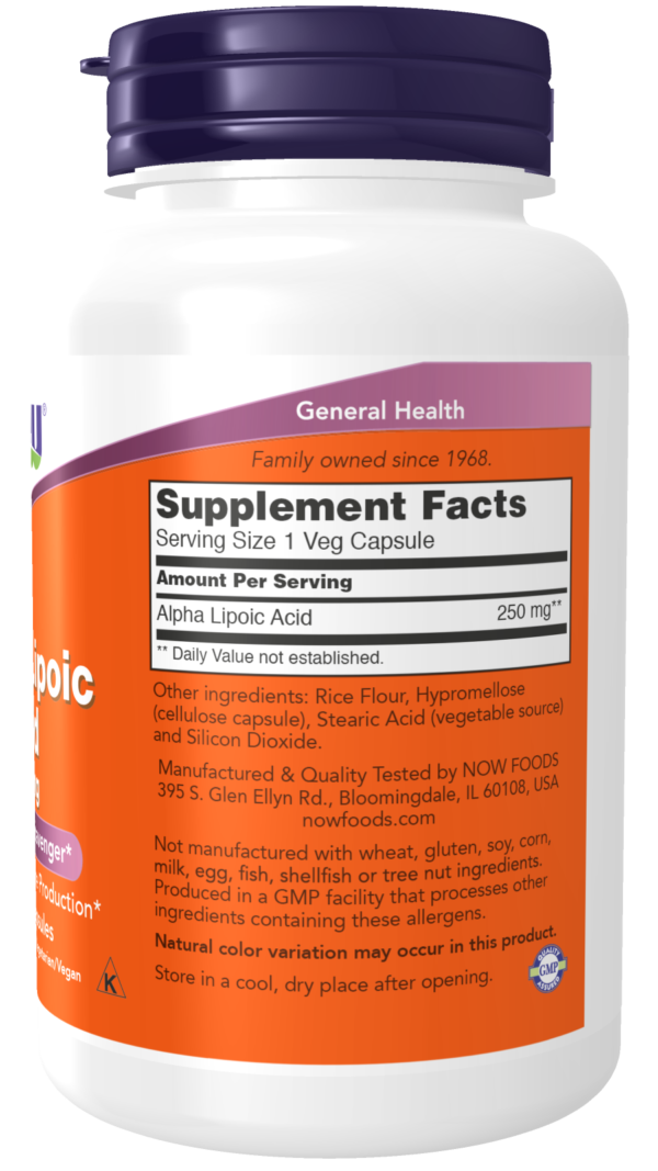 Alpha Lipoic Acid 250 mg - 120 Veg Capsules - Image 2
