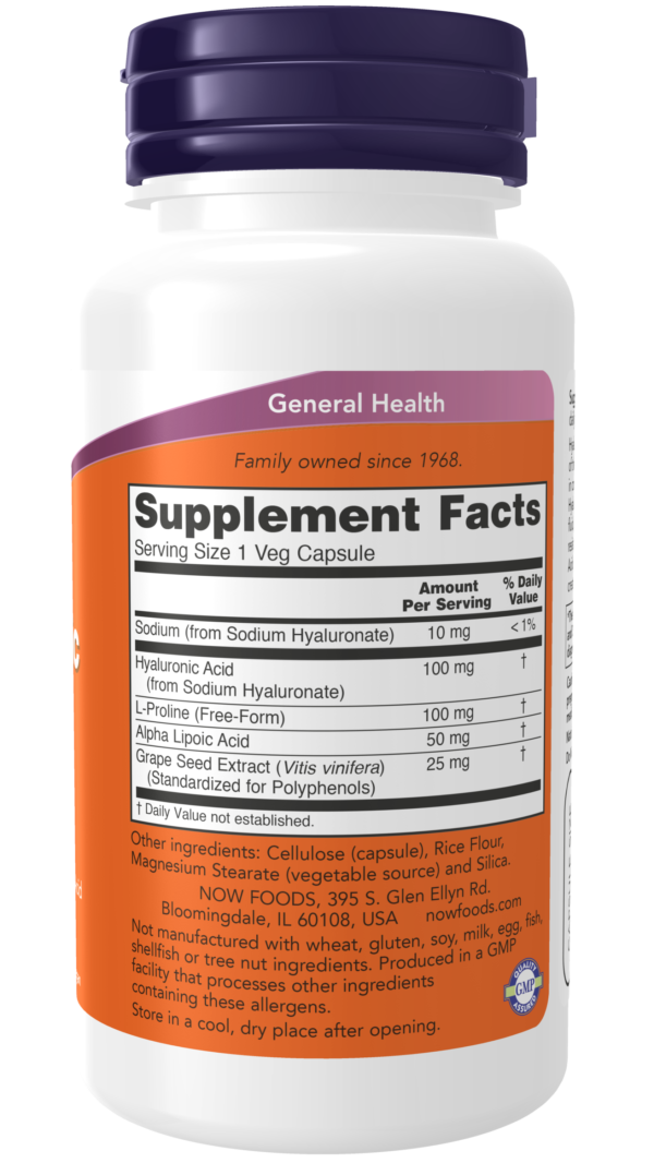 Hyaluronic Acid, Double Strength 100 mg - 60 Veg Capsules - Image 2