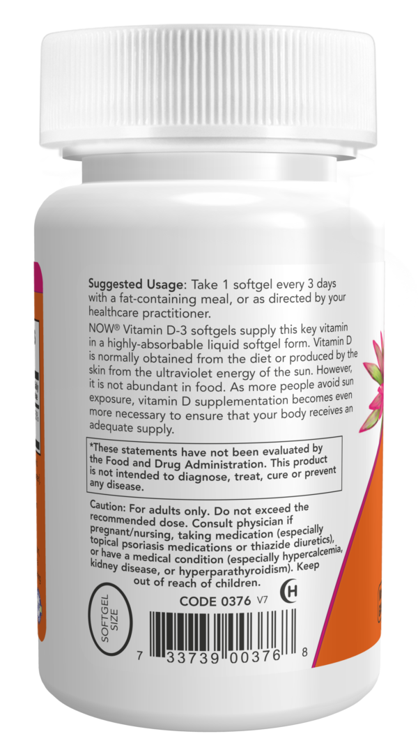 Vitamin D-3 10,000 IU - 120 Softgels - Image 3